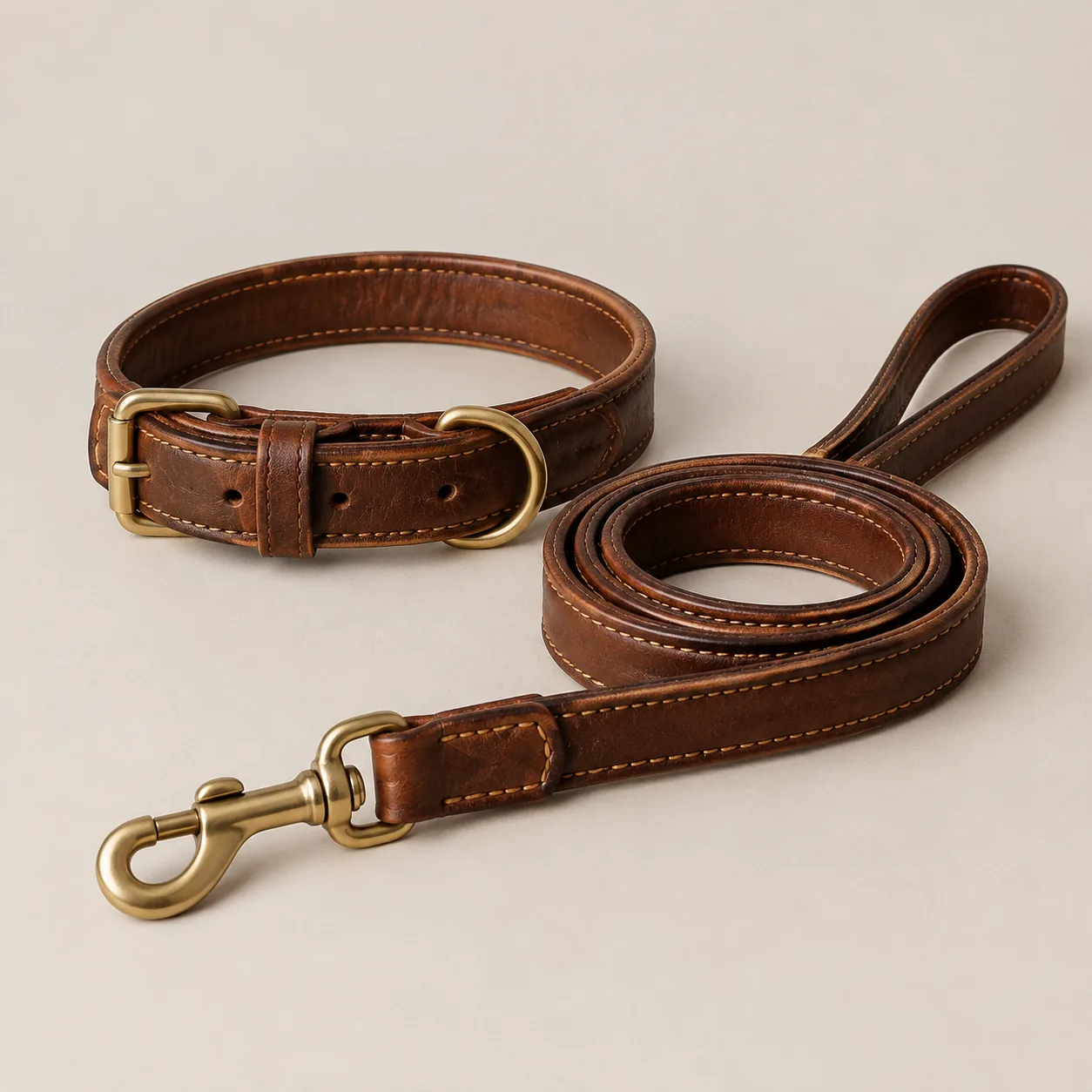Leather Collar Set
